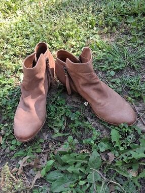 Sam Edelman Tan Leather Ankle Leathe Dounle Zip r Booties